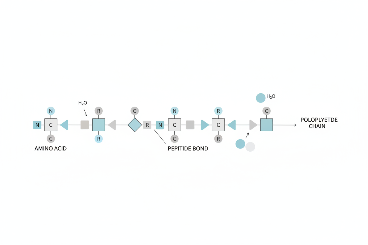 Illustration showing amino acids as the building blocks of protein