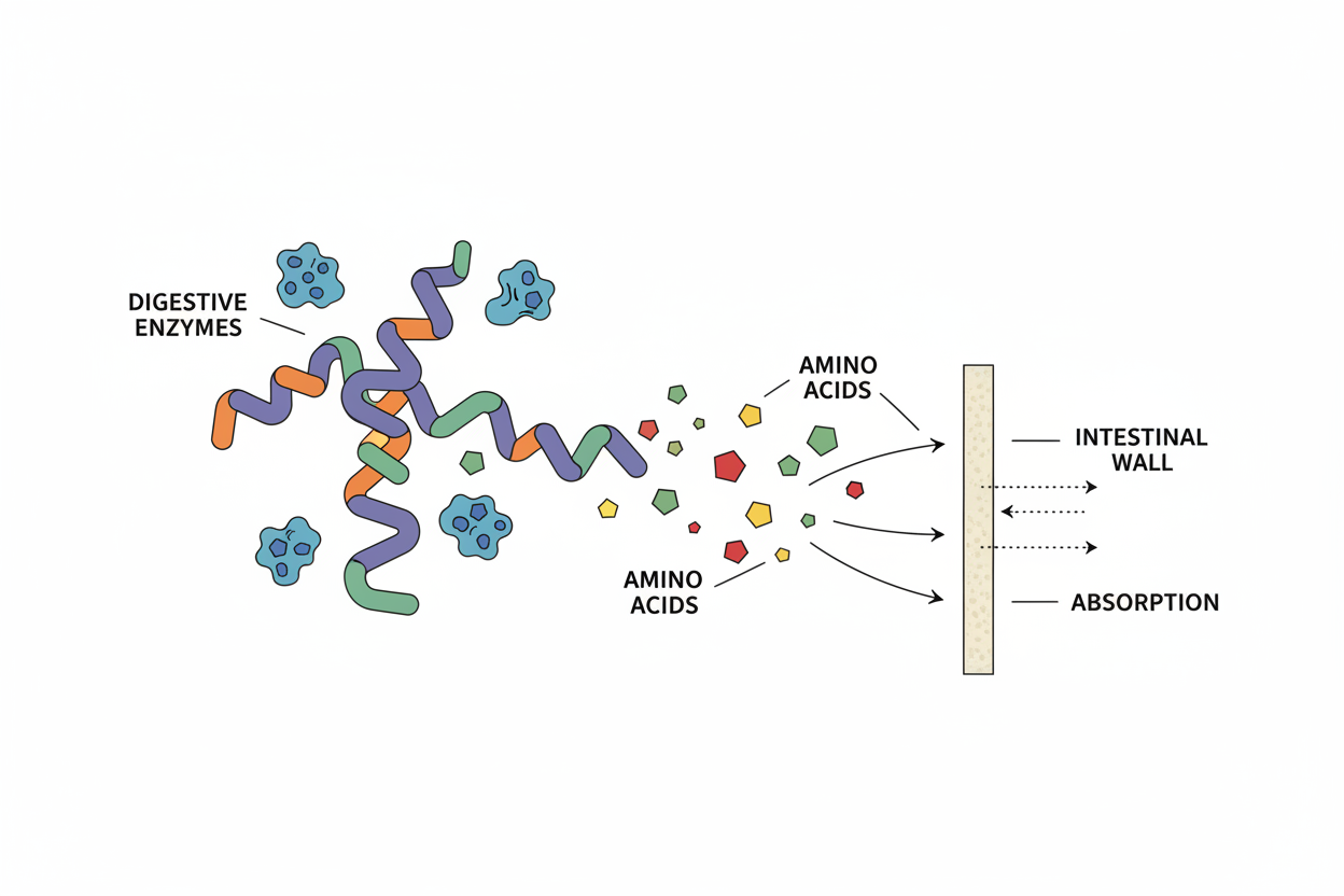 Illustration explaining pumpkin seed protein digestibility
