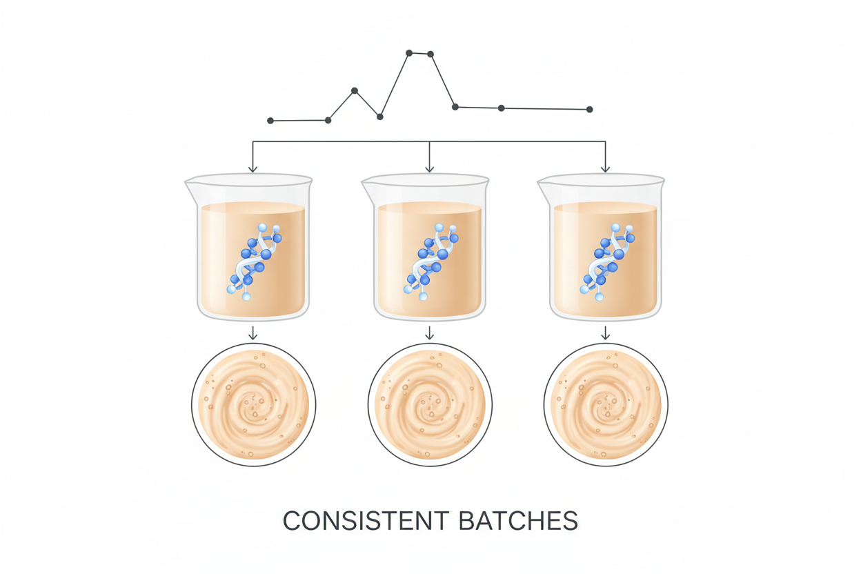 illustration showing what makes a protein powder consistent