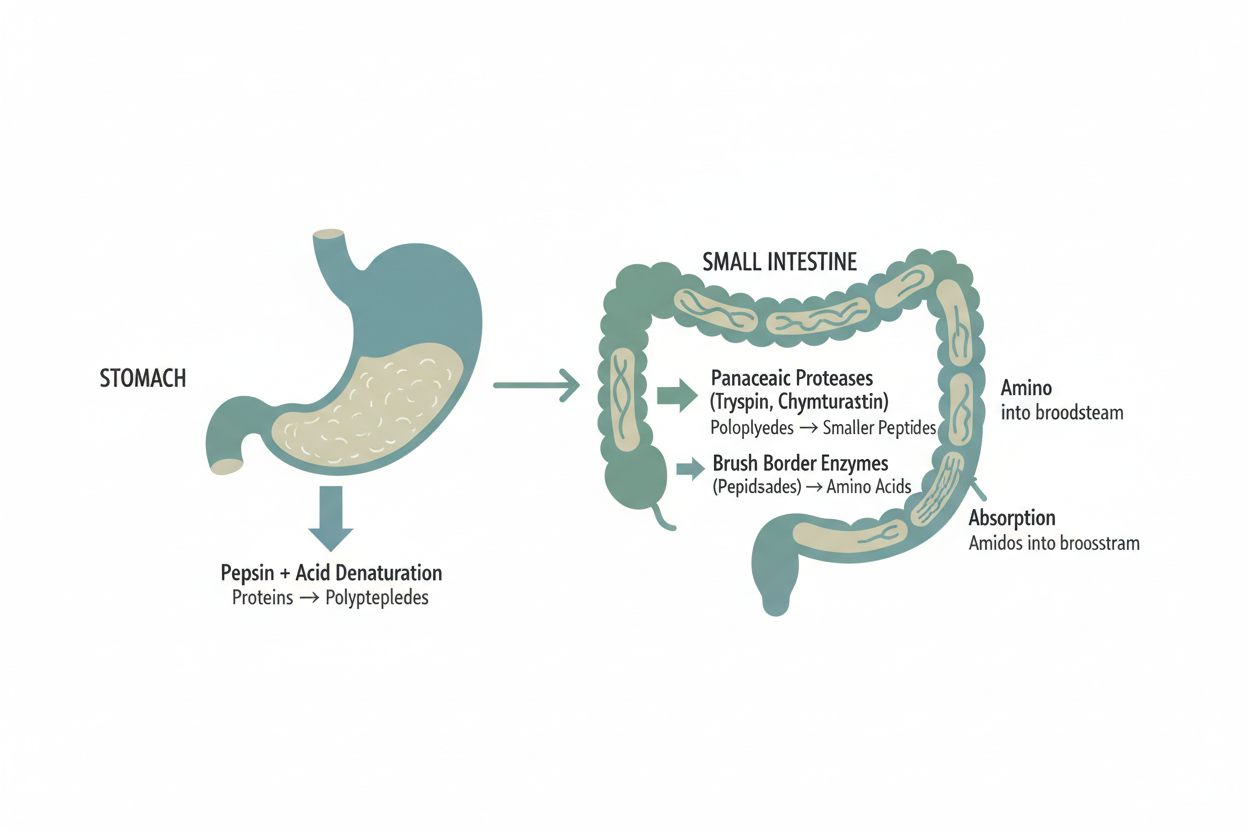 Illustration explaining plant protein digestive timing