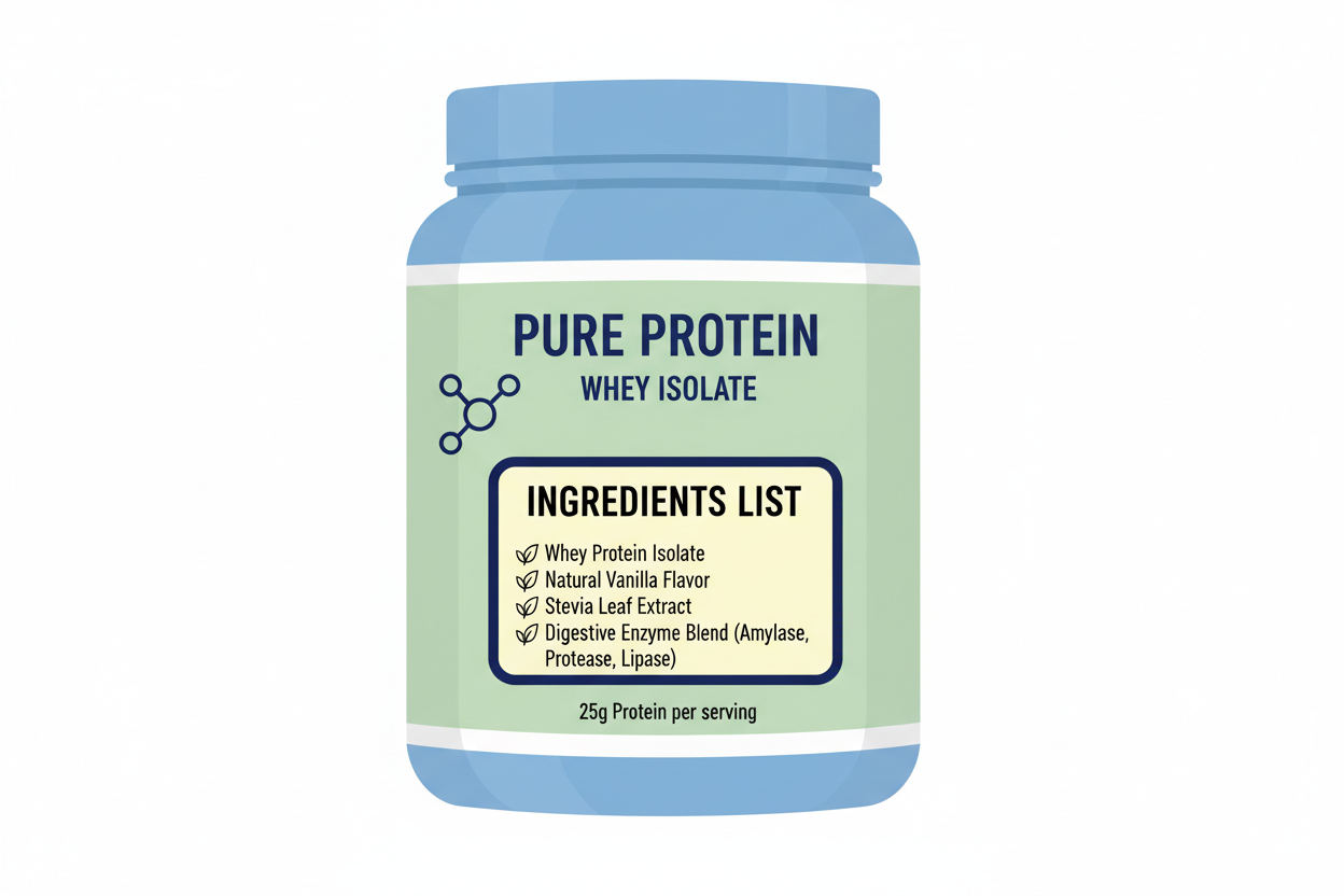illustration showing ingredient transparency in protein powders