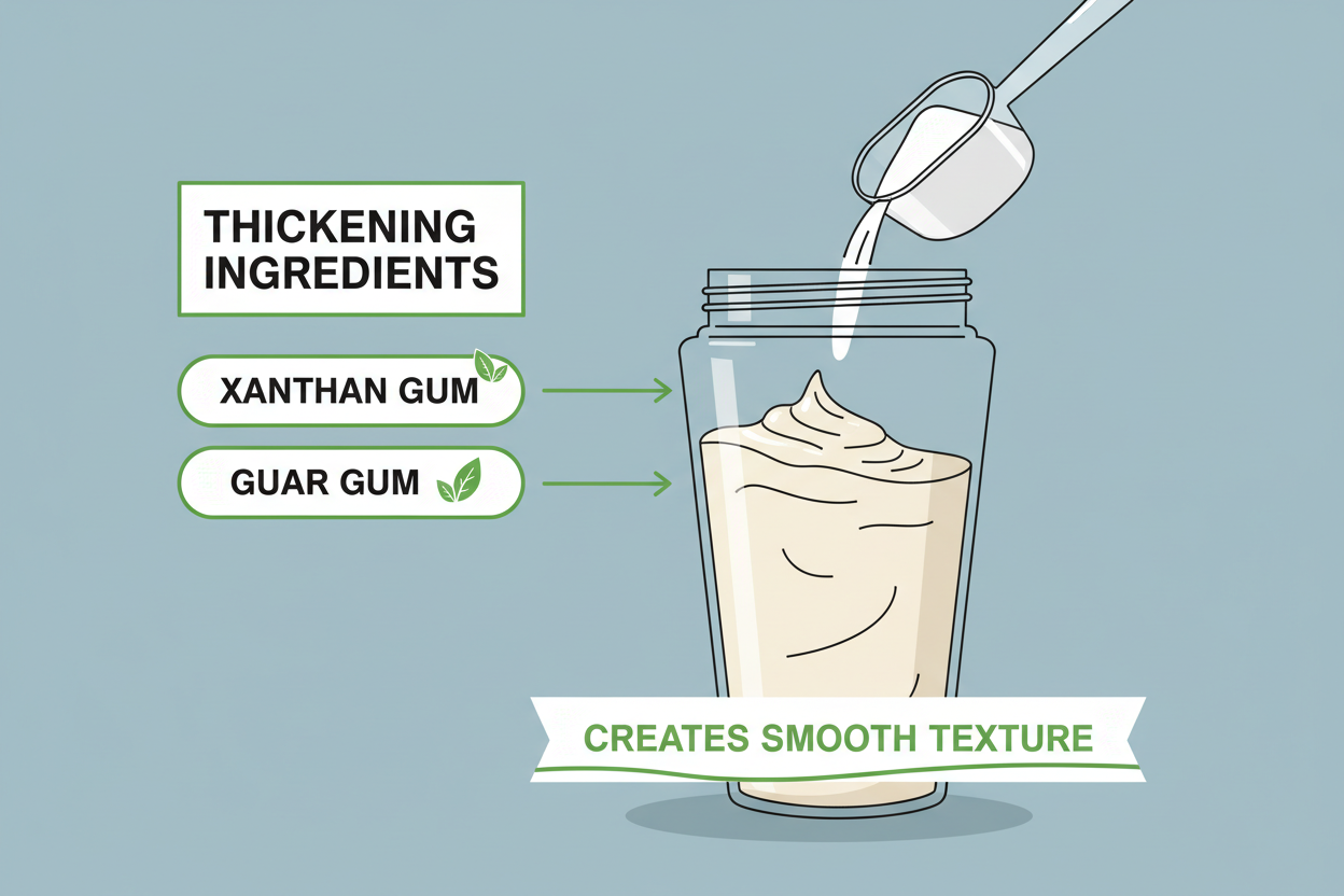 illustration showing gums and thickeners used in protein powders