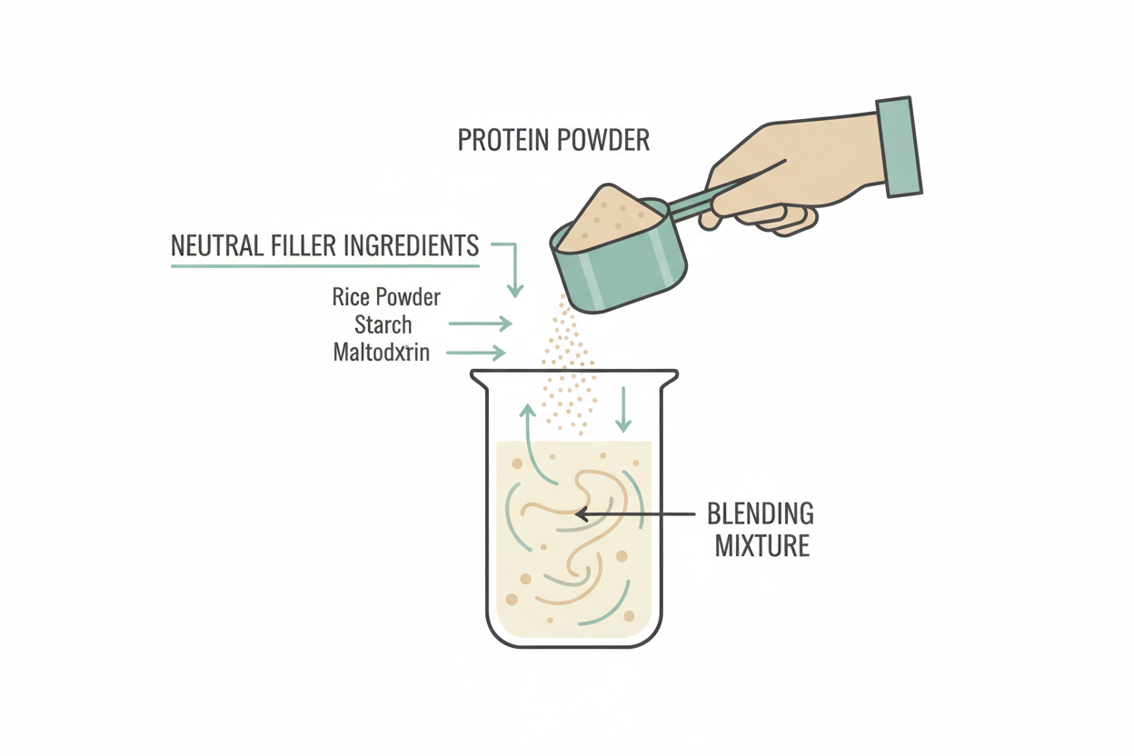 illustration explaining protein powder fillers and their role in formulation