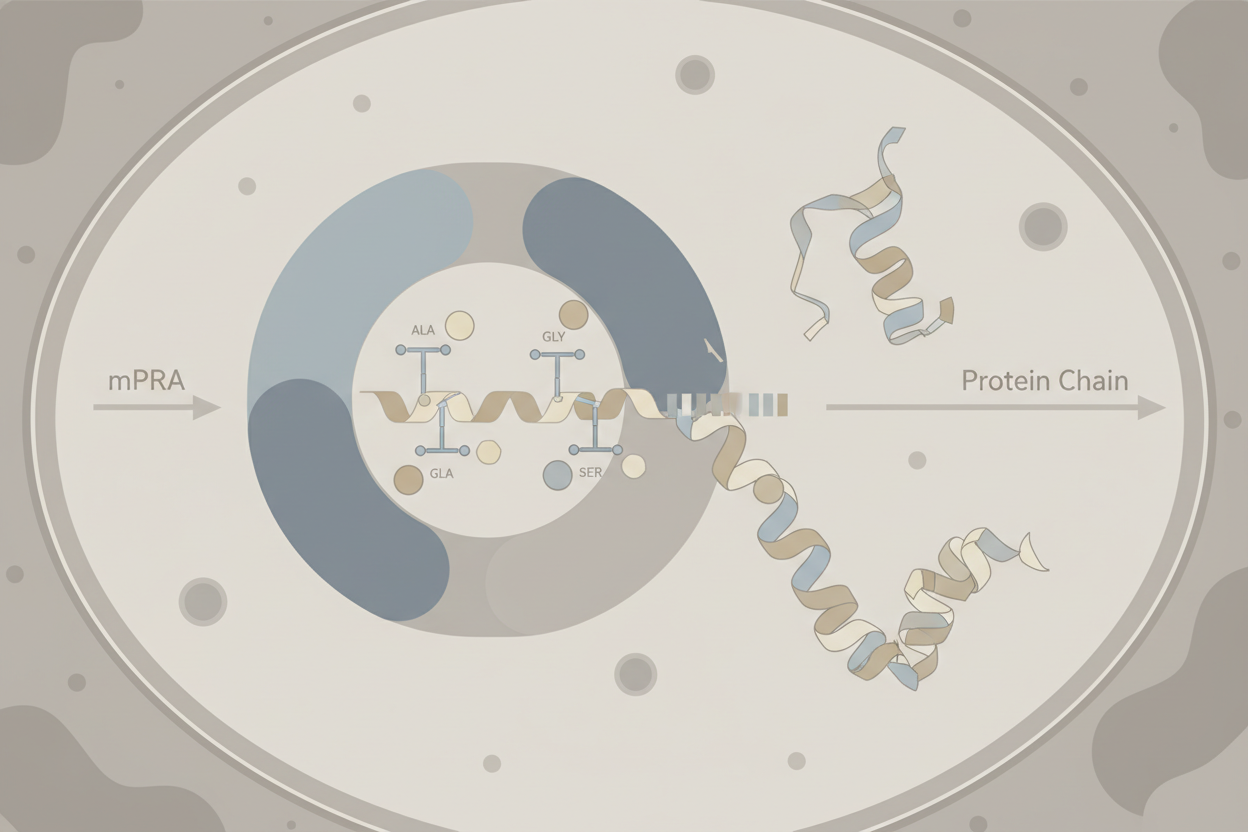 Illustration showing how amino acids function inside the body as protein building blocks