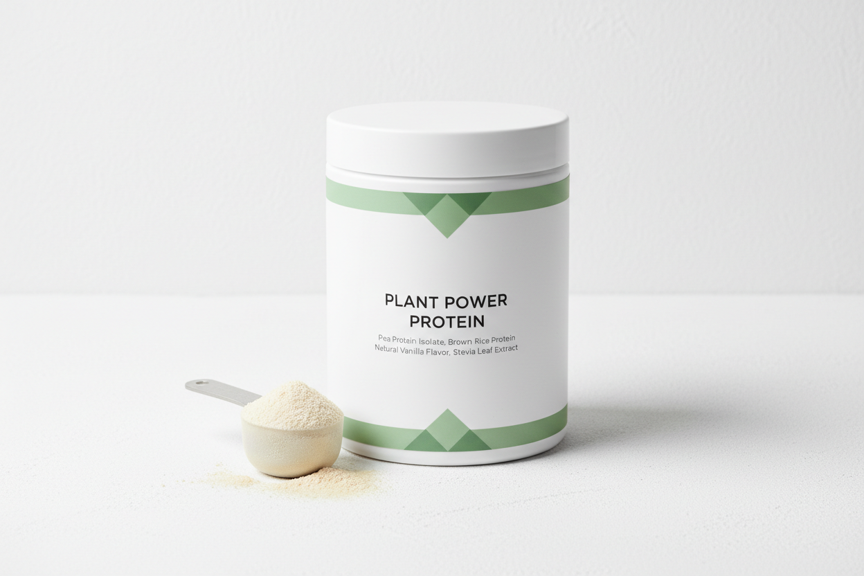illustration showing simple ingredient protein powder