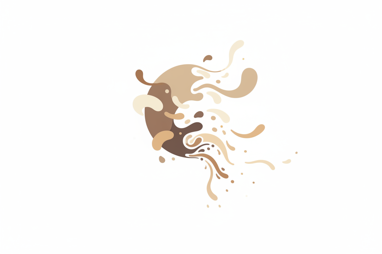 protein powder and digestive enzymes concept showing breakdown of protein in a clean minimal style