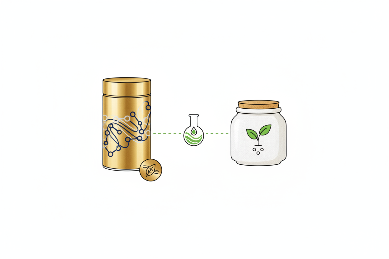 illustration showing expensive vs simple protein powder comparison