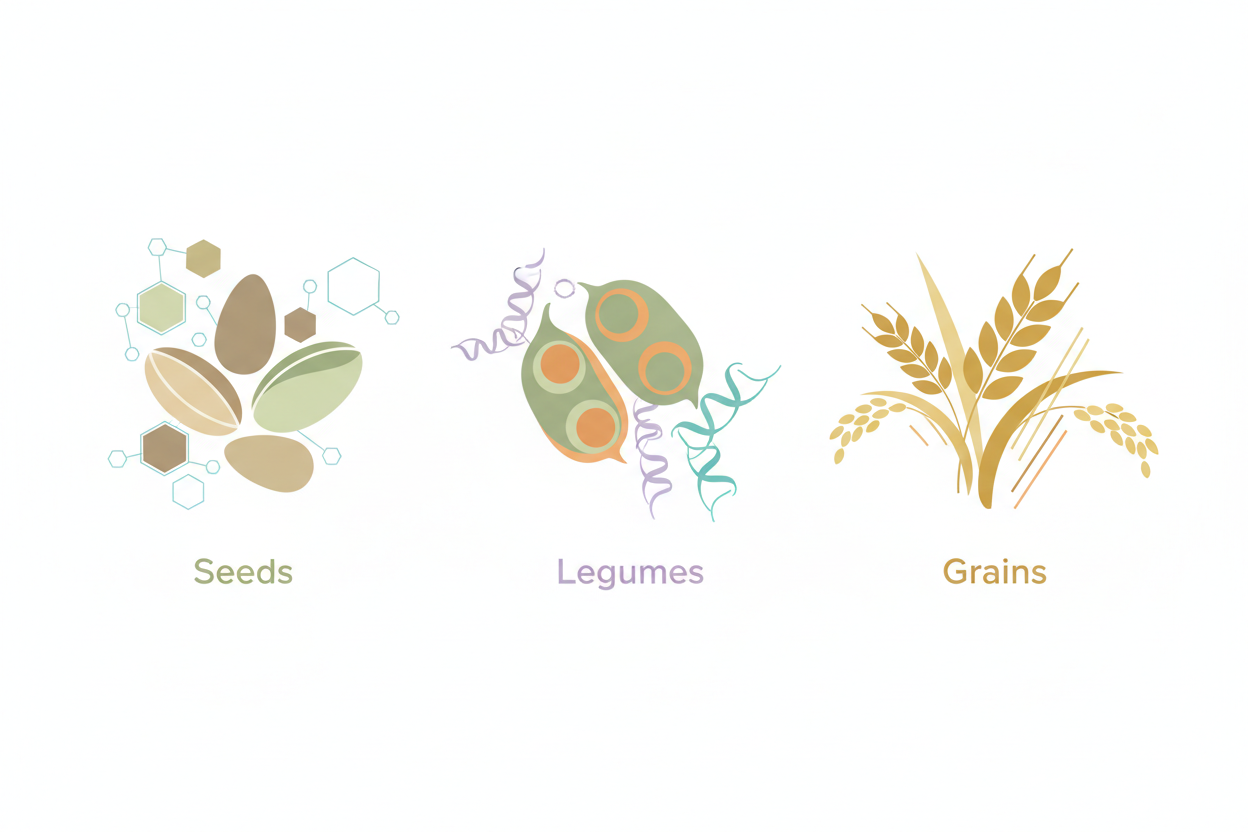 illustration showing differences between plant protein sources