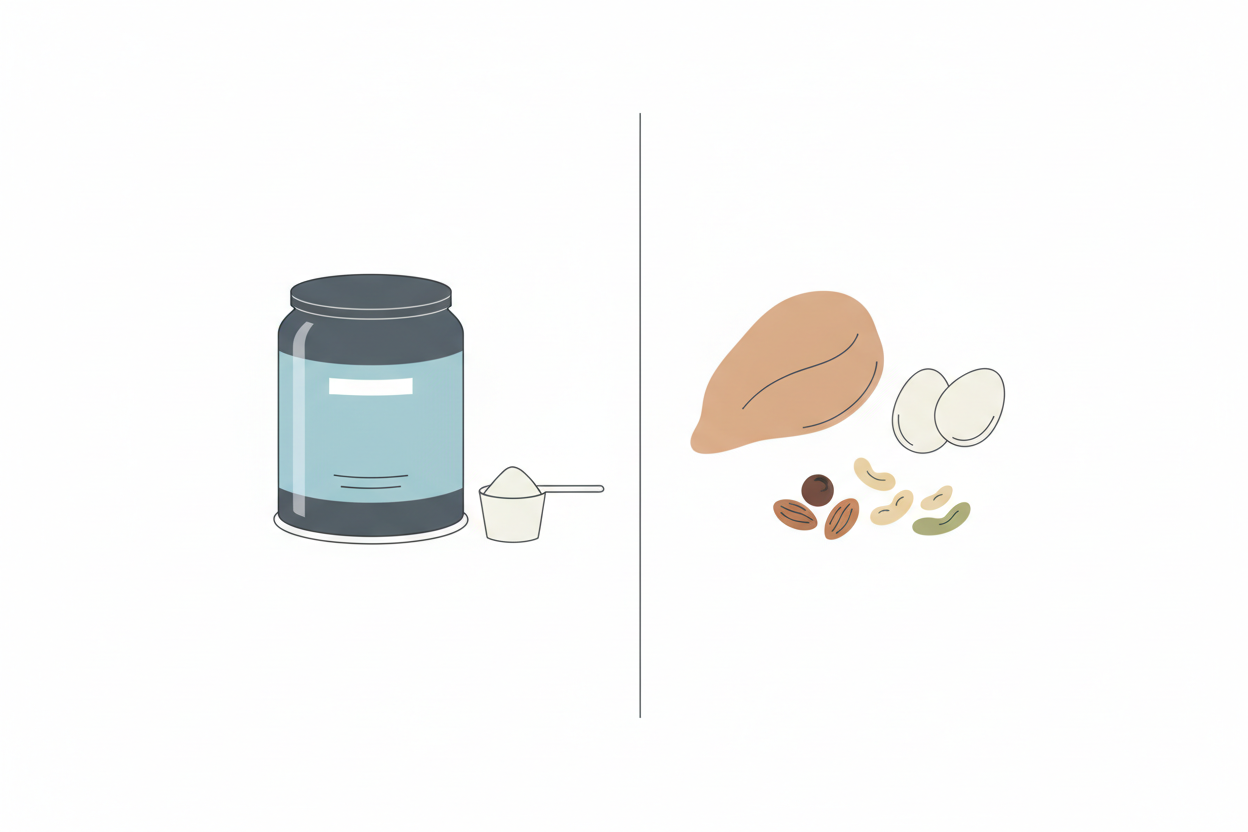 illustration showing protein powder necessity decision