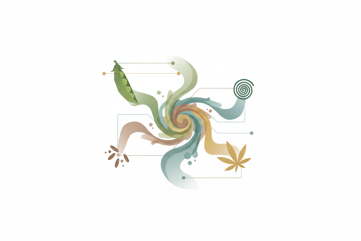 illustration showing how plant proteins are combined