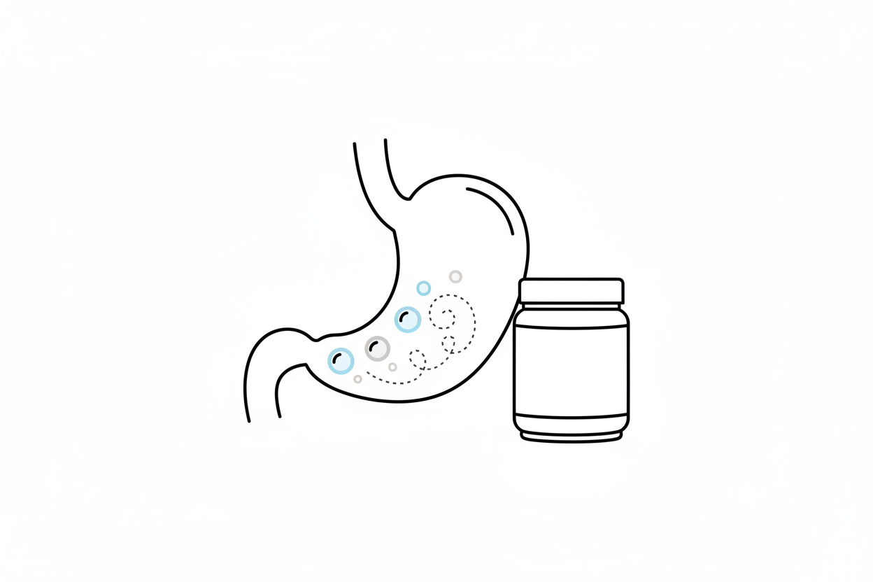 illustration showing gas from protein powder concept