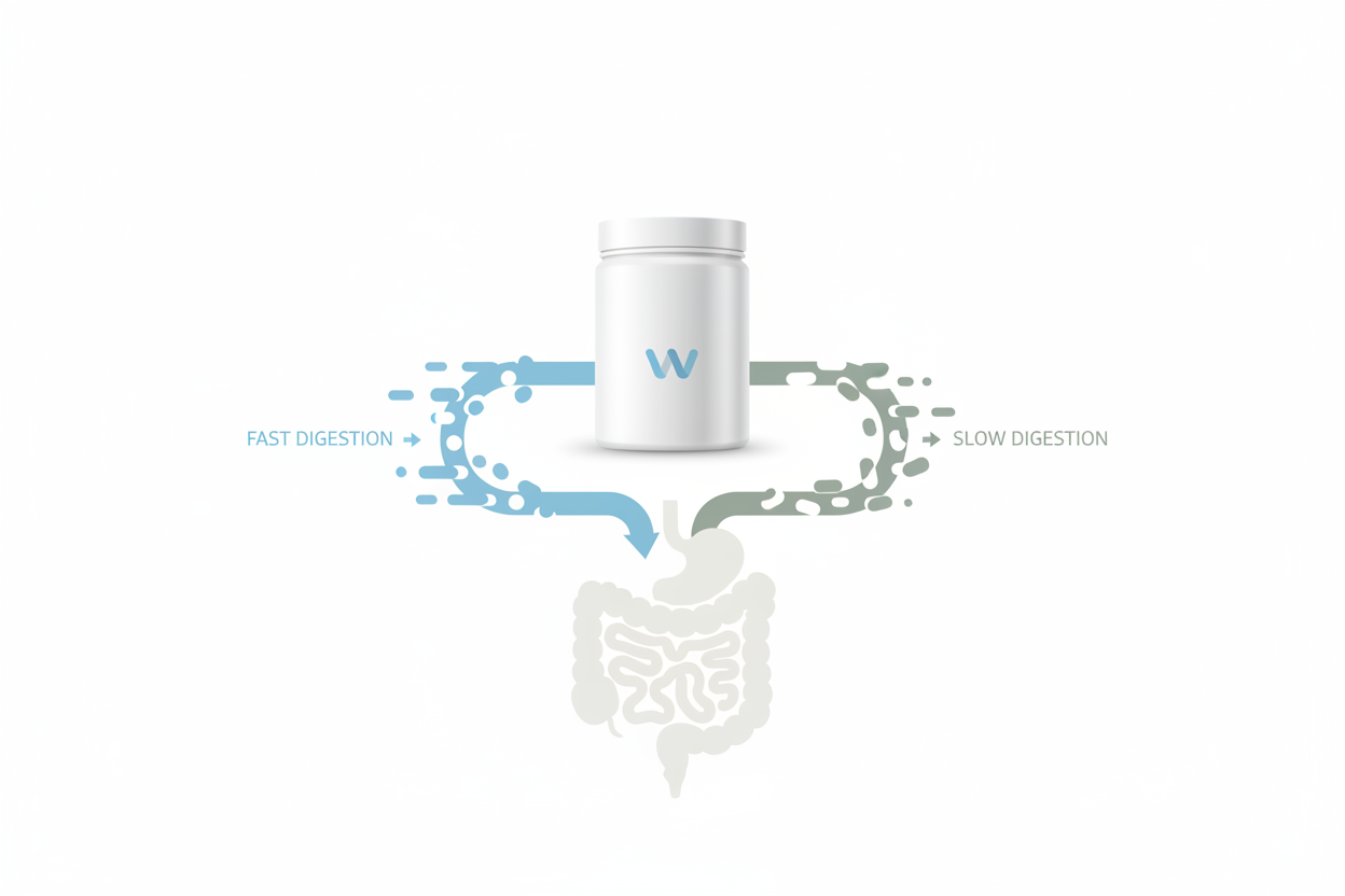 illustration showing protein digestion speed differences