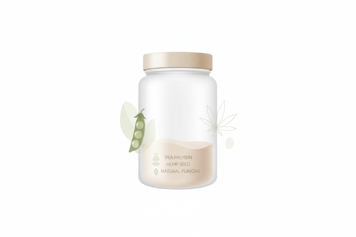 illustration showing natural protein powder concept