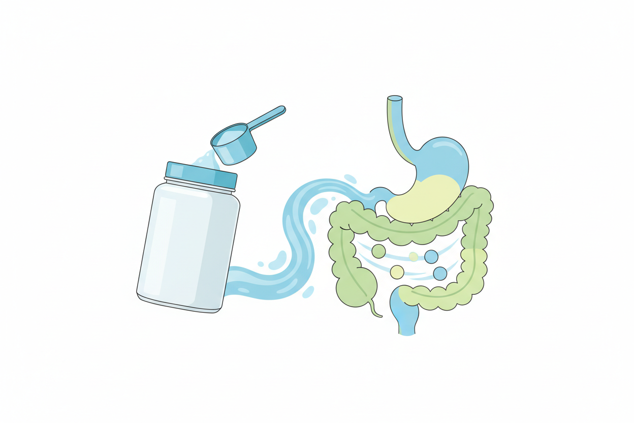 illustration showing easy protein digestion concept