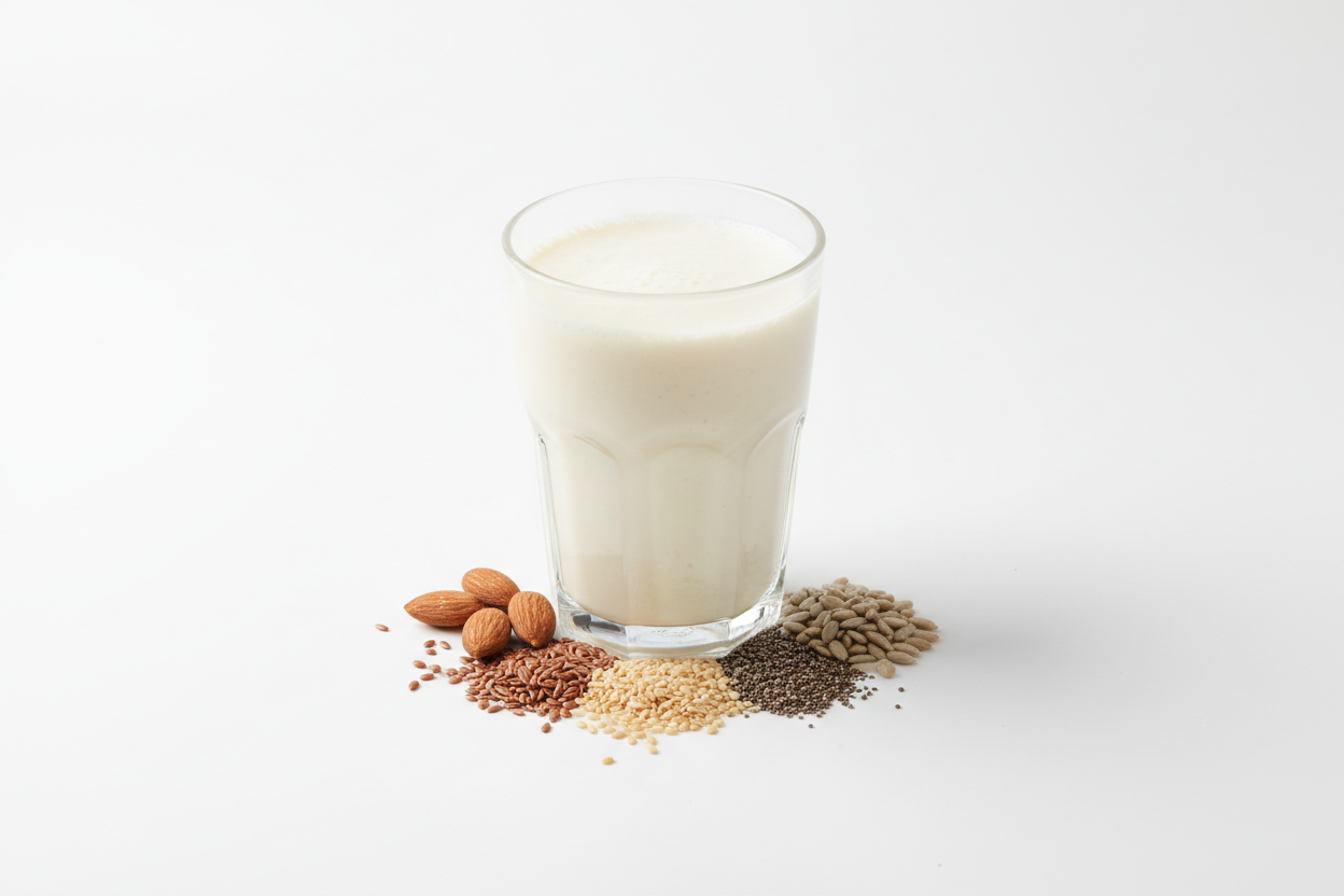 best protein powder for sensitive stomach clean simple protein shake on white background