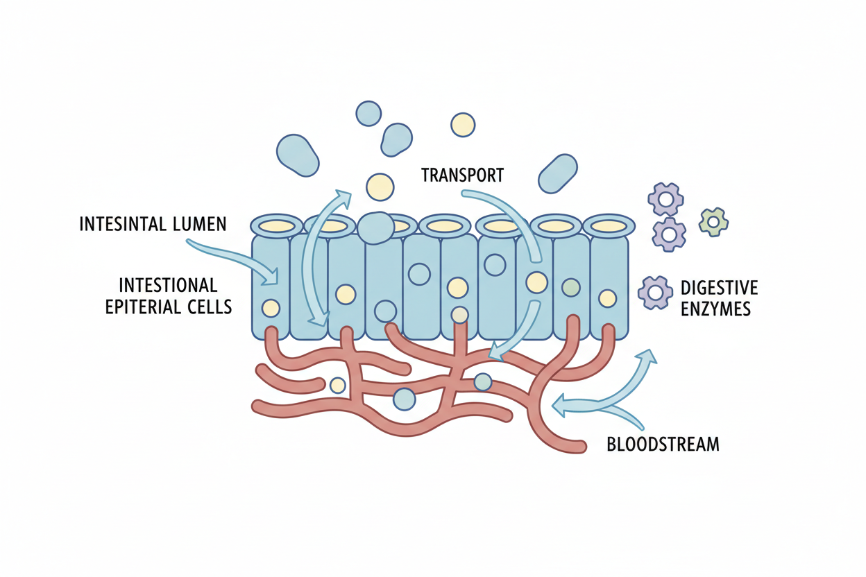 Illustration explaining plant protein nutrient absorption