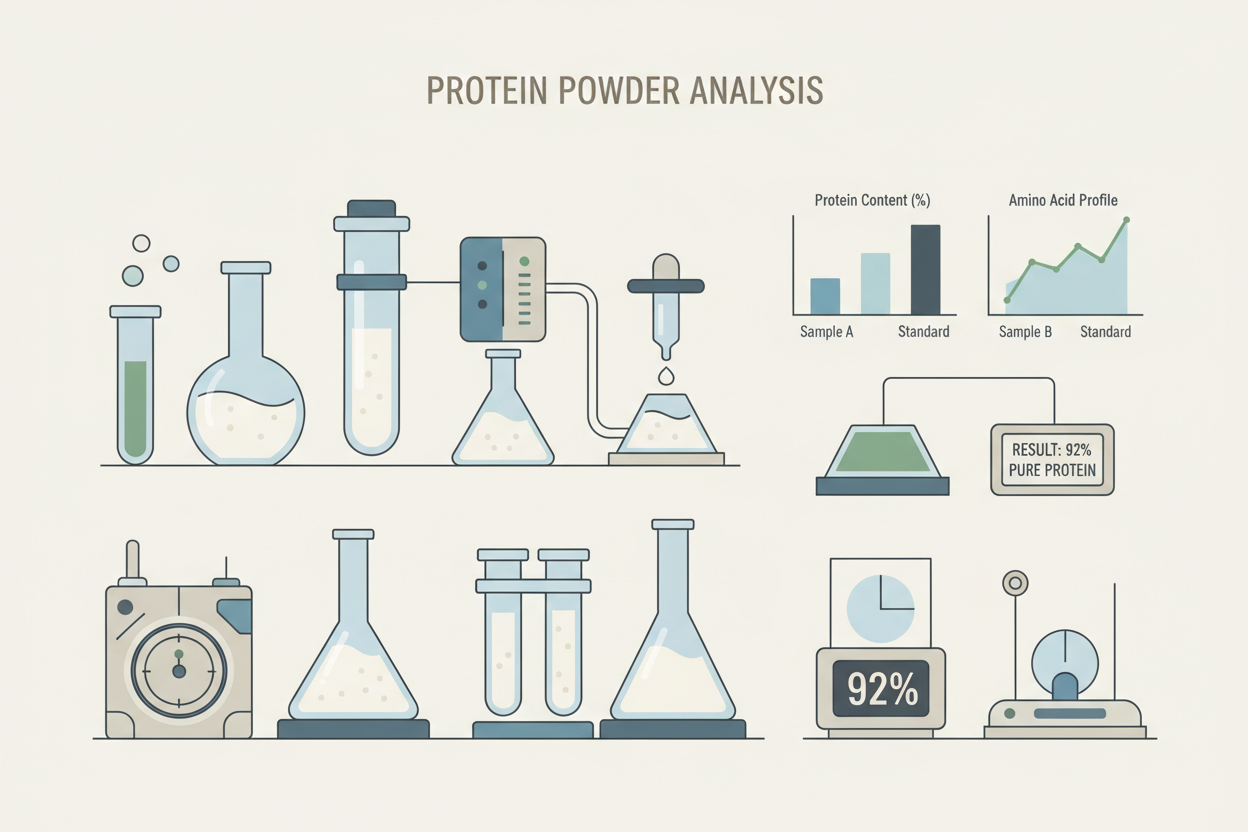 illustration showing how protein ingredients are tested