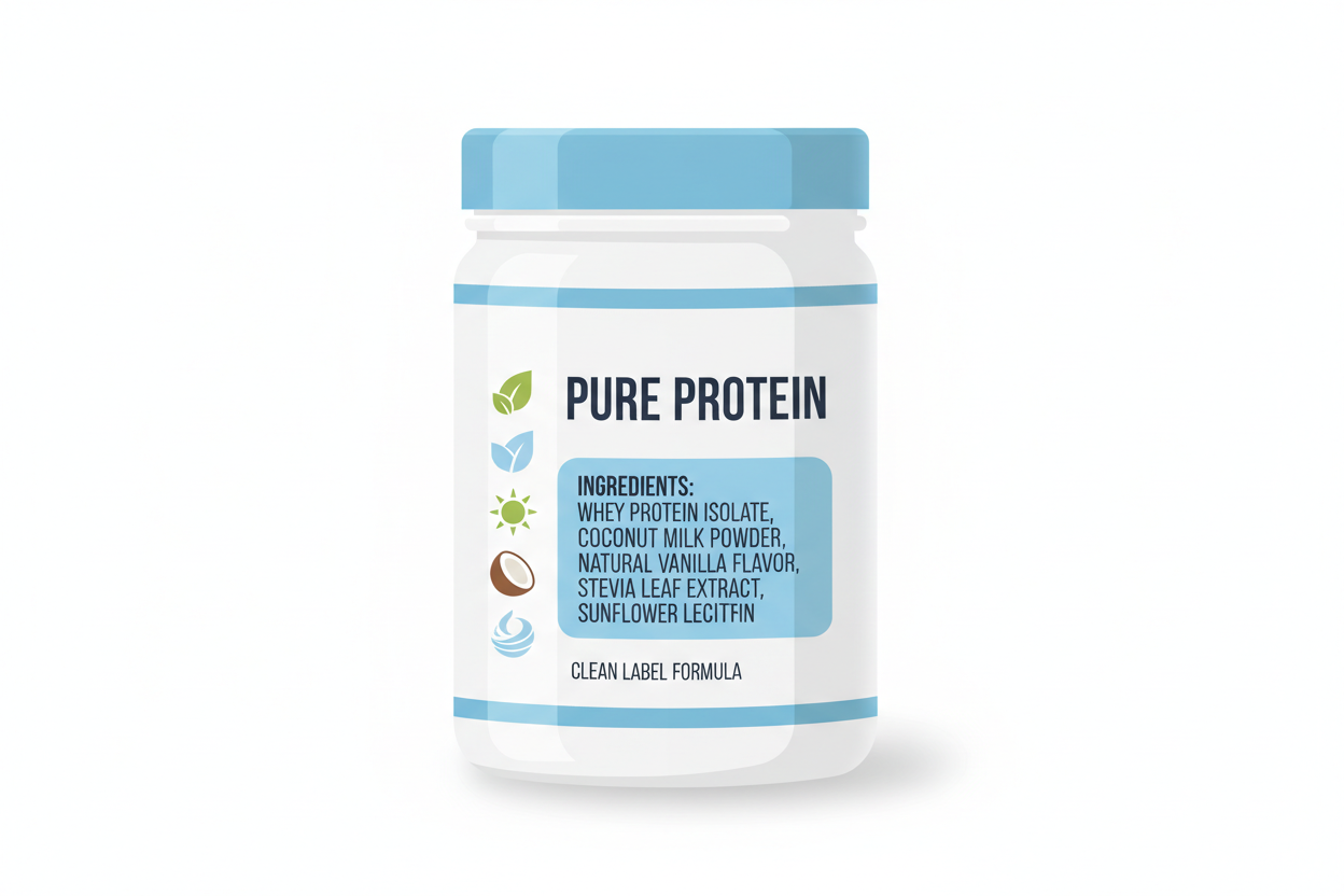 illustration explaining clean label in protein powders