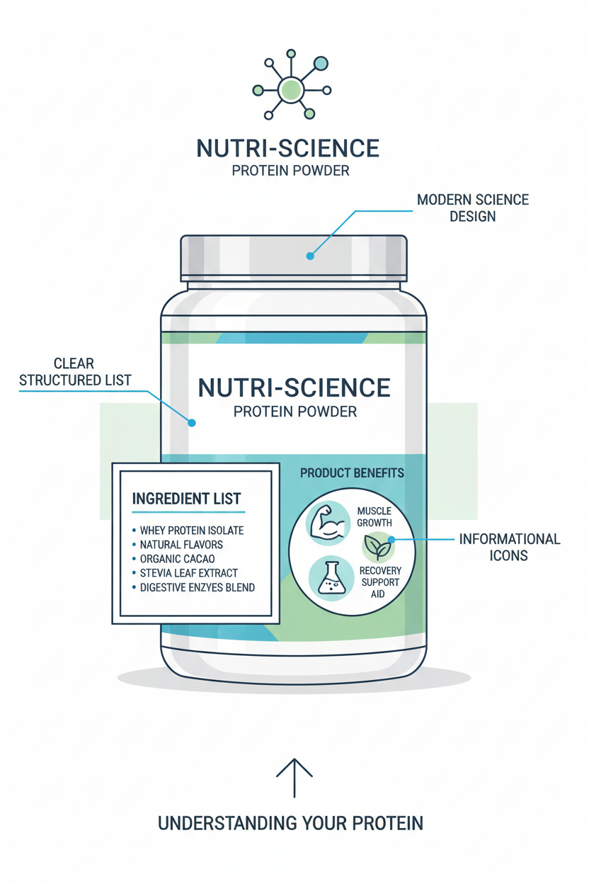 illustration explaining protein powder quality signals