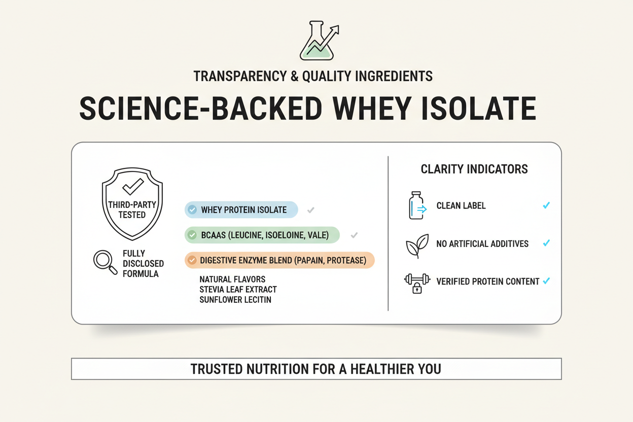 illustration showing how to evaluate protein powder transparency