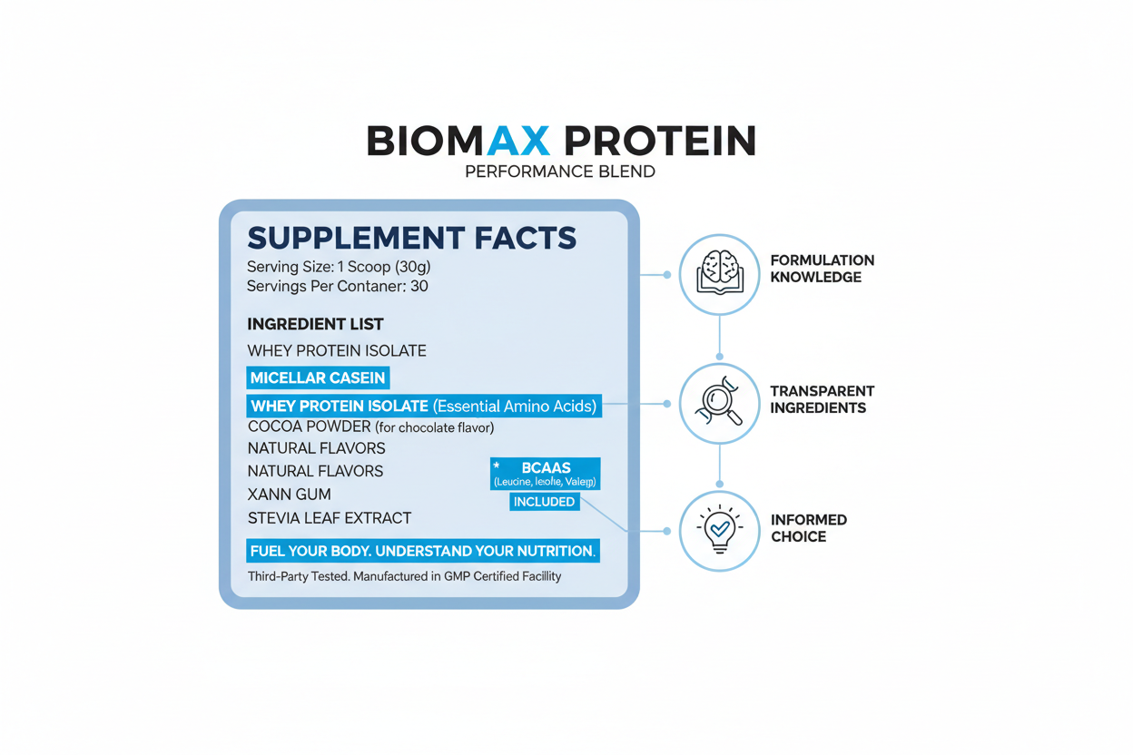 illustration showing protein powder ingredient awareness