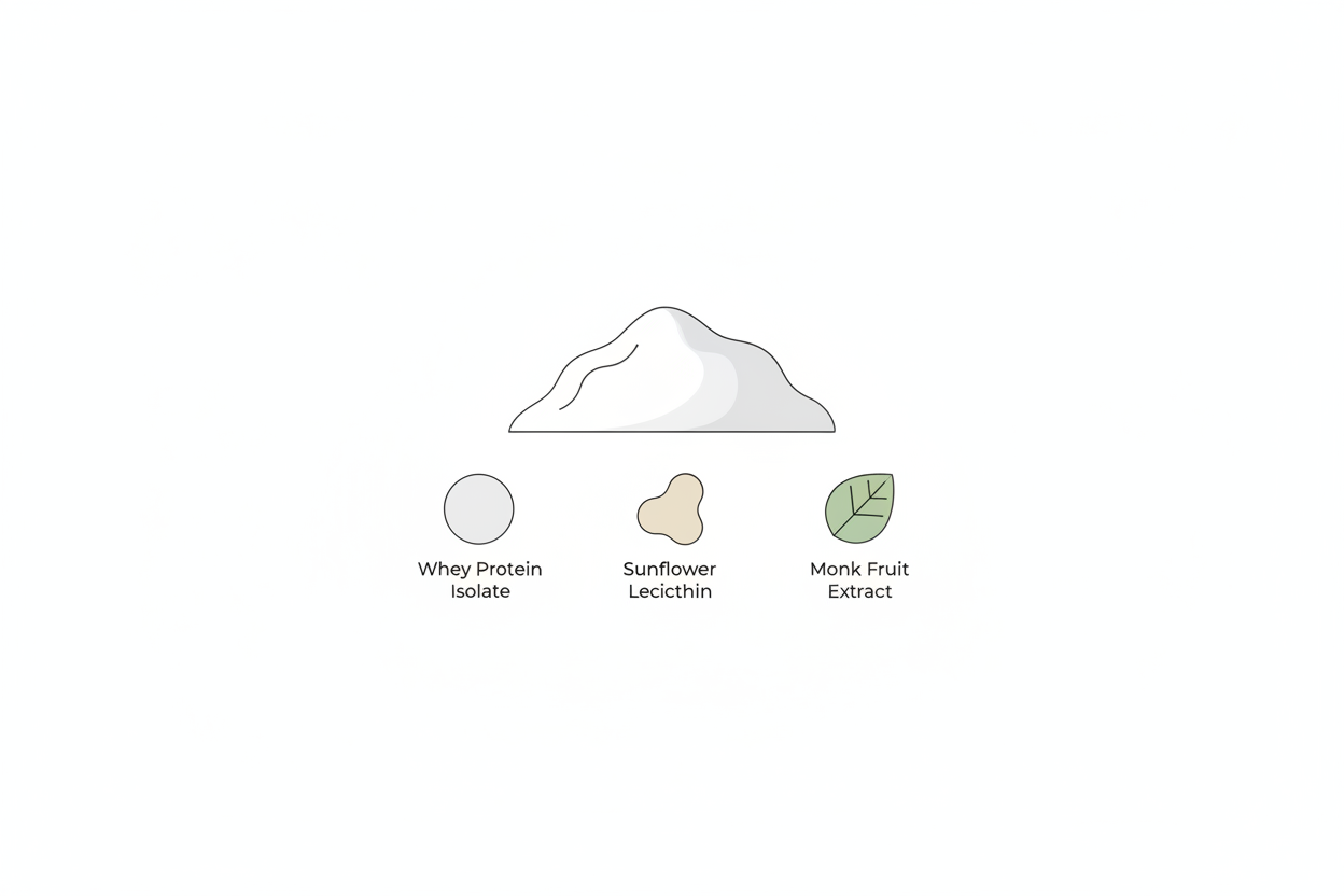 illustration showing protein powder without additives