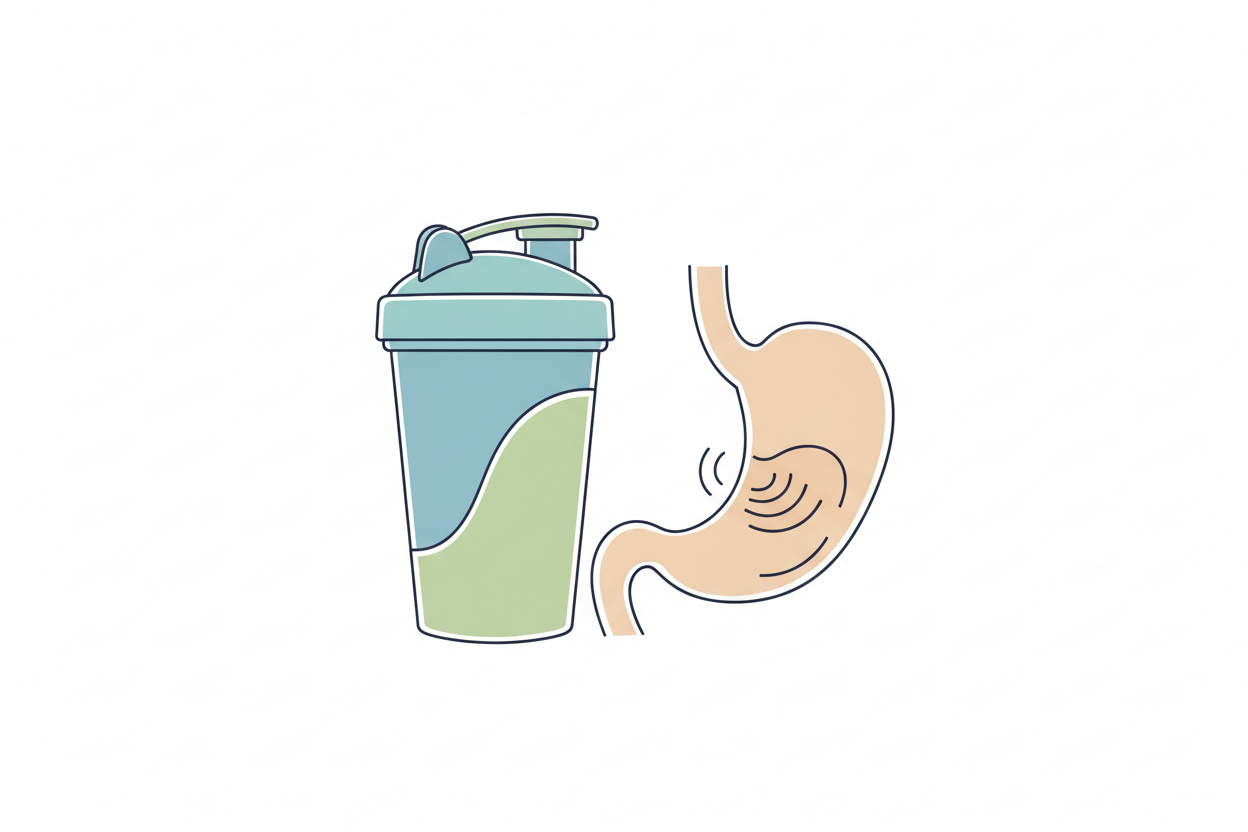 illustration showing avoiding protein powder bloating