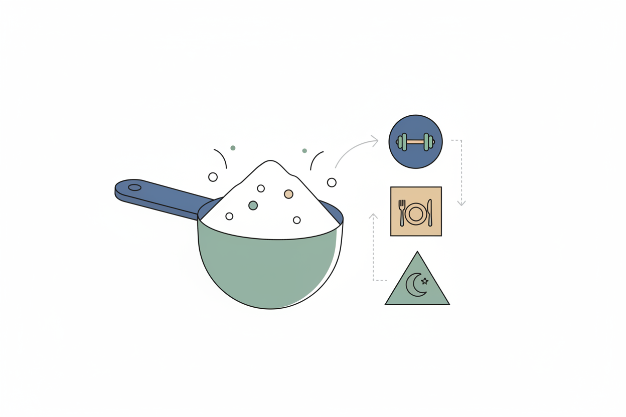 illustration showing daily protein powder intake