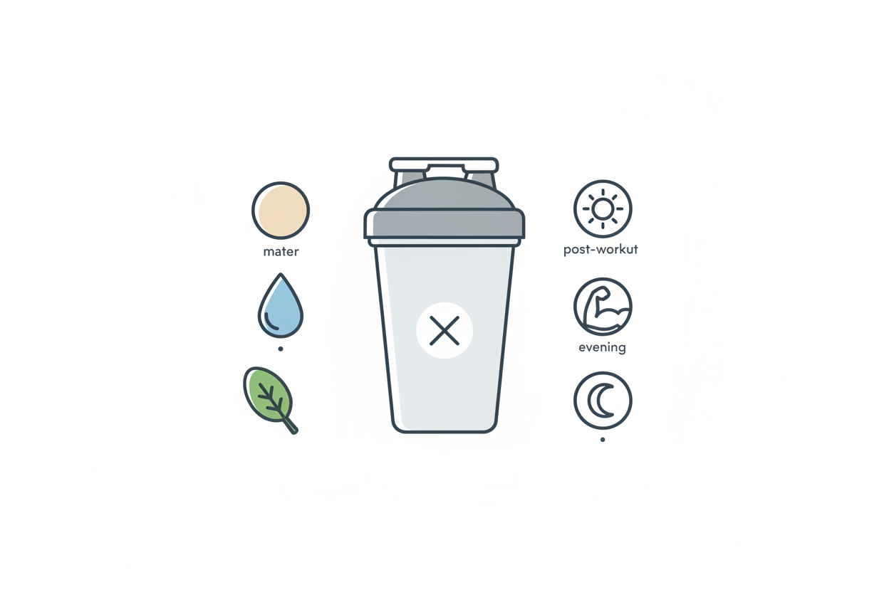 illustration showing protein powder daily routine