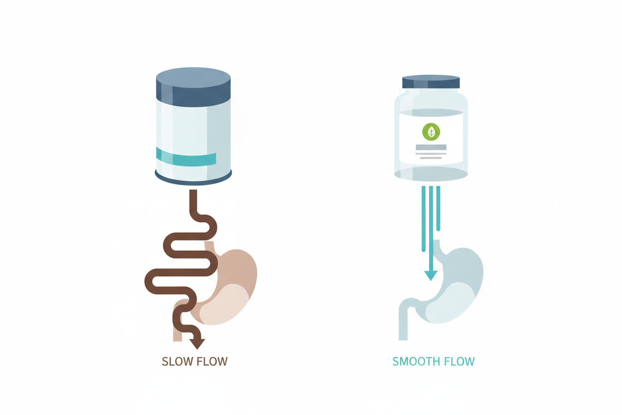 illustration showing protein digestion speed concept