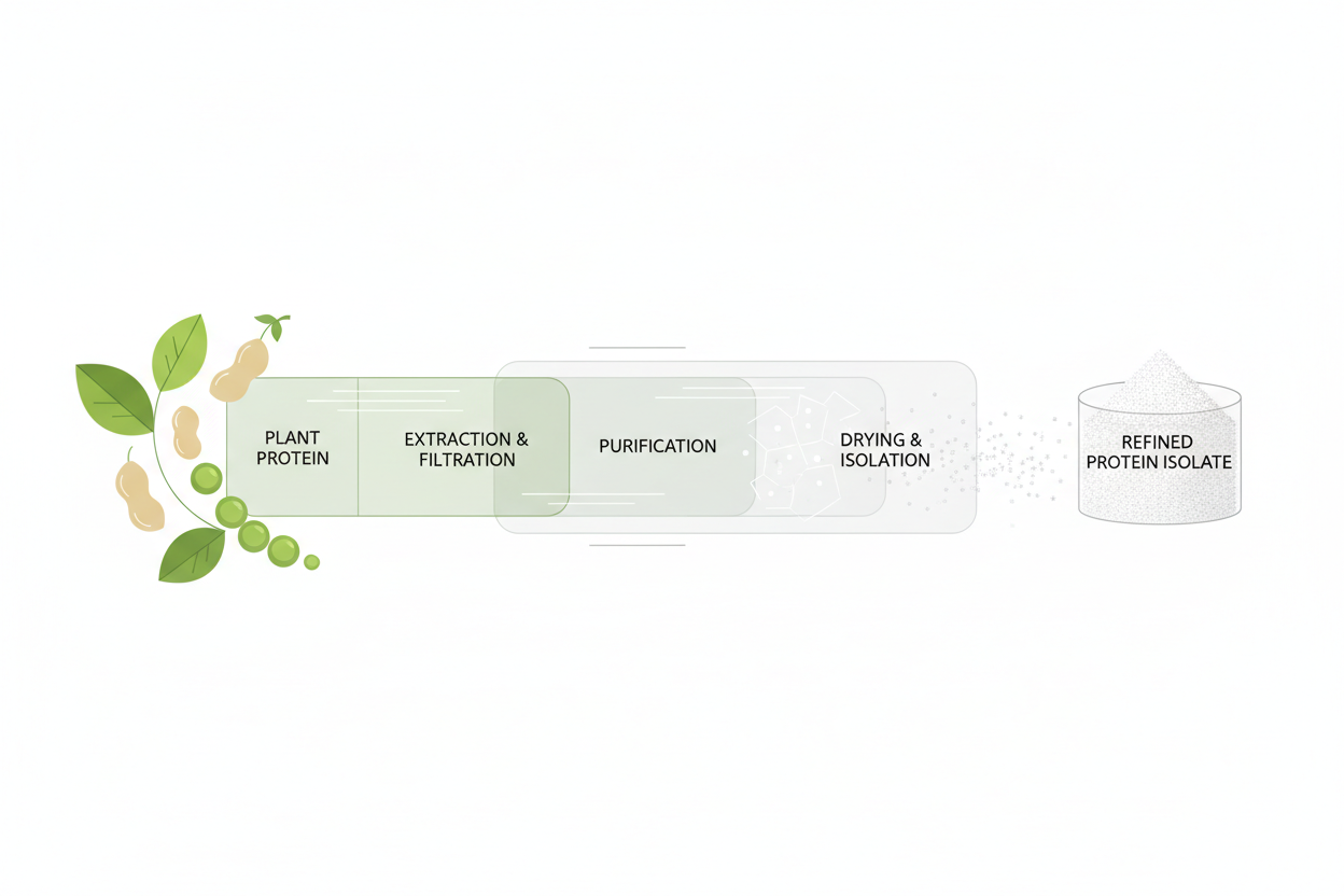 illustration showing plant protein vs protein isolates