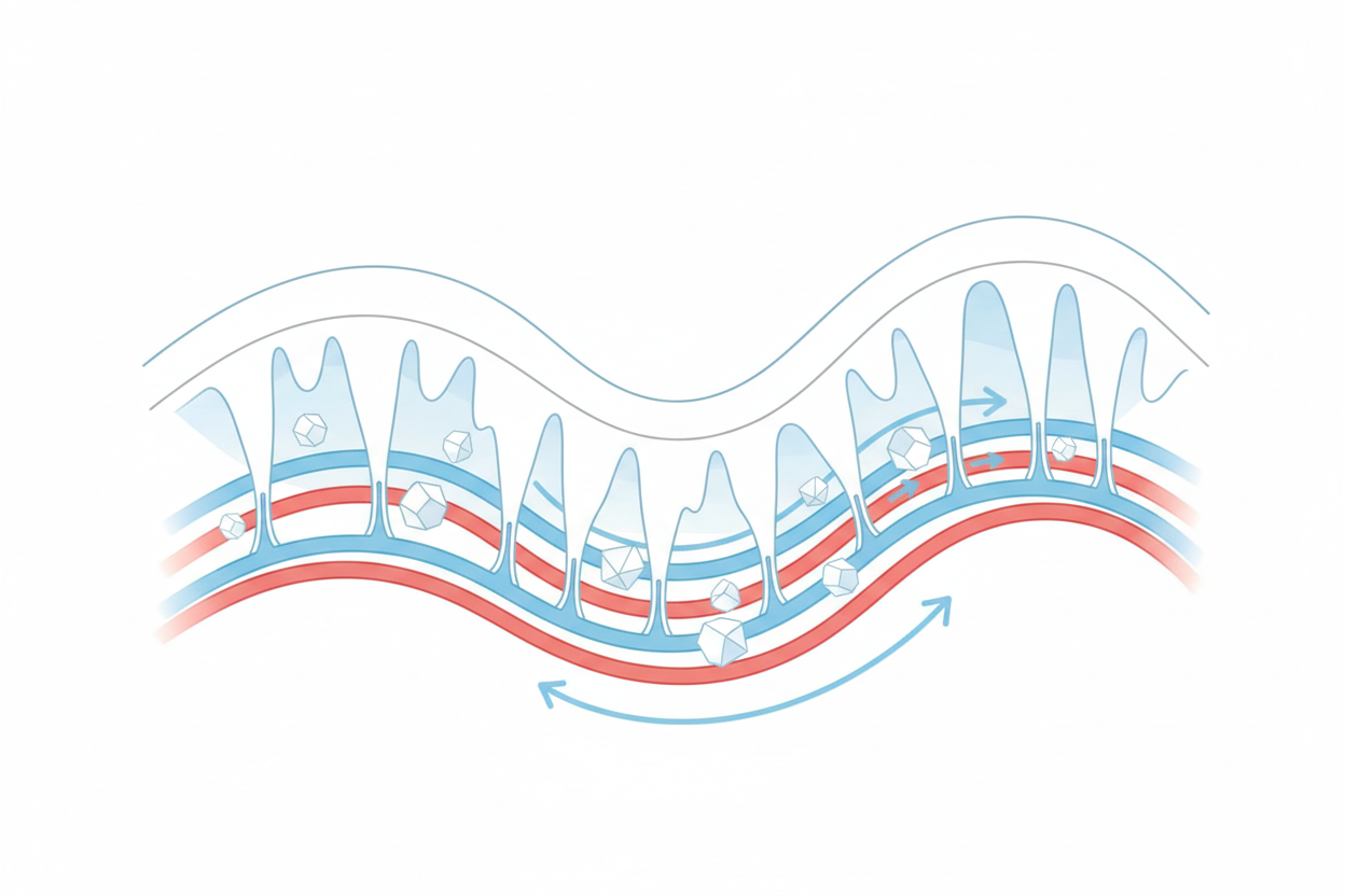 illustration showing protein absorption process in the digestive system