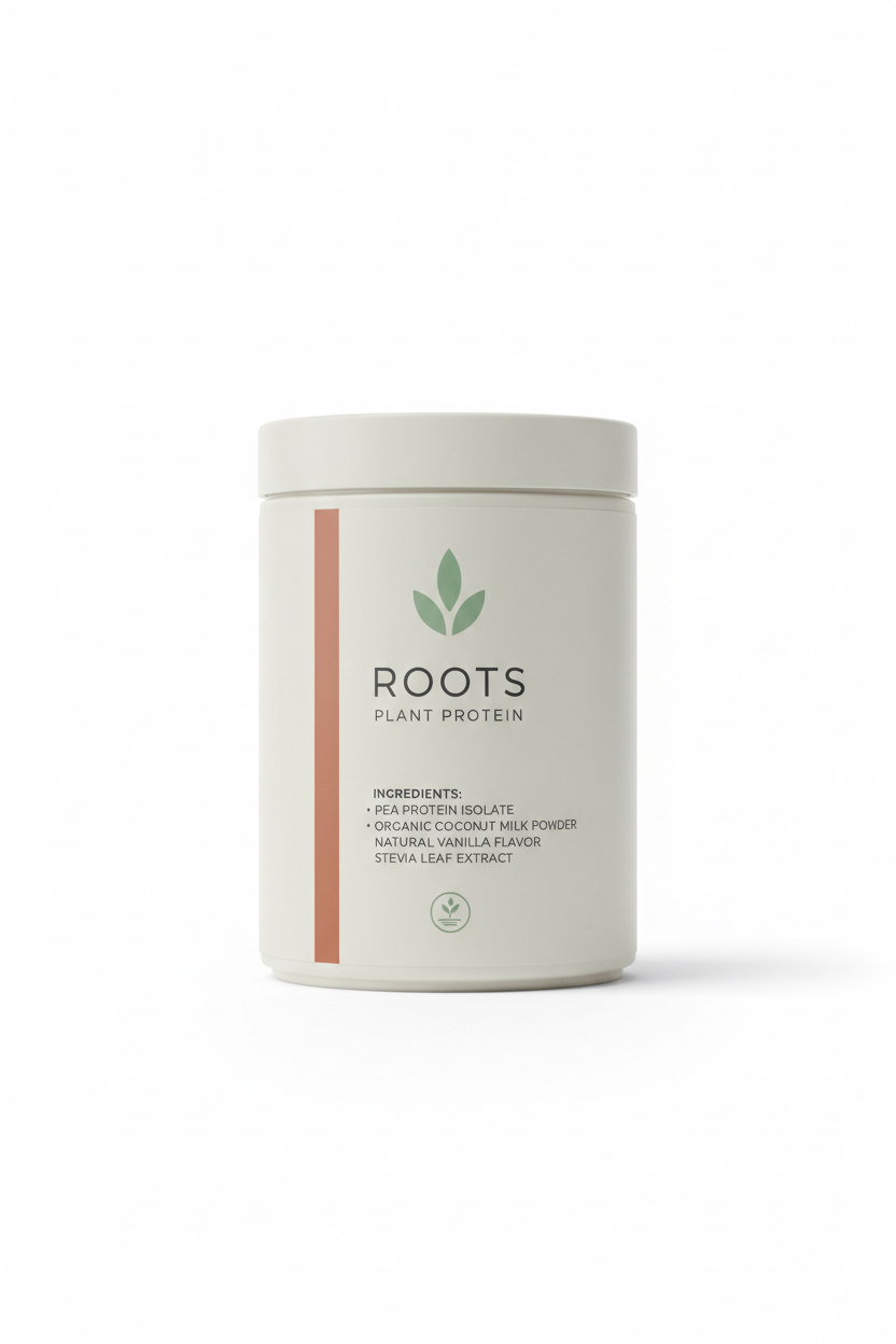 clean label protein powder explained with simple ingredient list on white background