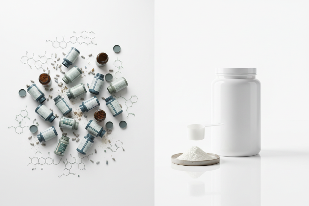 why some protein powders are hard to digest comparison of complex and simple protein formulas on white background
